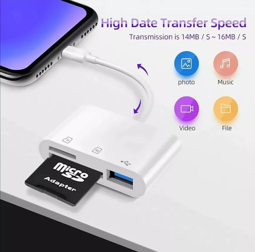 Đọc thẻ nhớ, USB 3in1 iphone cổng Lightning